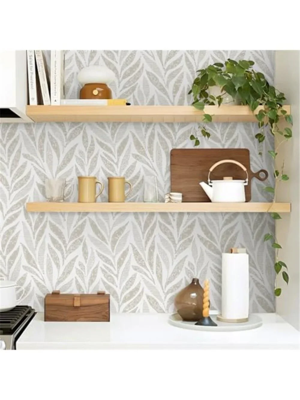 Peel And Stick Wallpaper Boho Leaf Removable Self Adhesive Vinyl Contact Paper